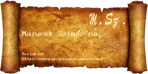 Mazurek Szimóna névjegykártya